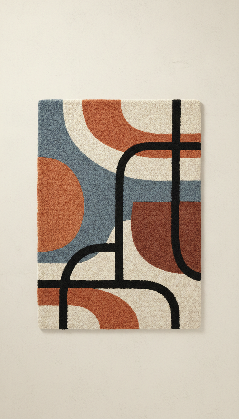 Tapete gráfico tufted à mão
